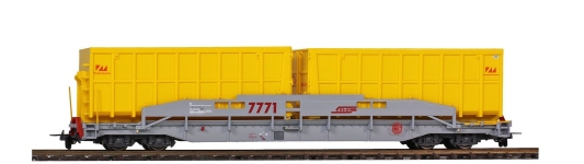 Bemo 2290121 - H0m - Containertragwagen mit Mulden Montalta, RhB,Ep. VI